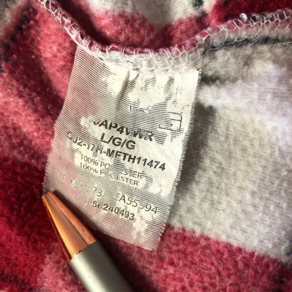 RIDERS By Lee Red & White Plaid Flannel Button Down Shirt Size Large - Picture 5 of 9